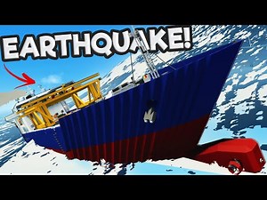EARTHQUAKE Causes Tsunami that Sinks a Container Ship in Stormworks Sinking Ship Survival!
