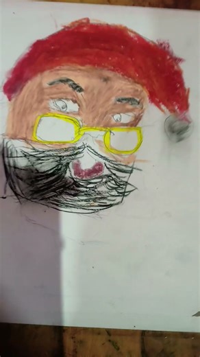 drawing of Santa Claus in process
