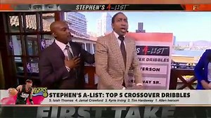 Tim Hardaway had something to say about Stephen A. Smith's list of top crossover dribbles after he put Allen Iverson above him. 😂 | ESPN First Take