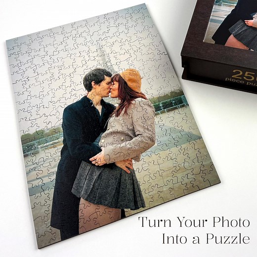Custom Photo Puzzle - Personalized Wooden Jigsaw Puzzle From Your Picture - Unique Gift for Couples, Anniversary, Family, Birthday - Etsy