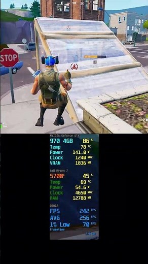 +260 FPS GTX 970 4GB + Ryzen 7 5700x - Fortnite OG Chapter 1 Season 7 #shorts #fortnite