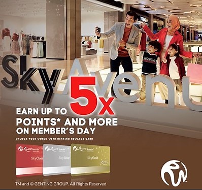 Genting Rewards Member’s Day 🌟 🗓️ Every 8th, 18th and 28th of every month from now to October 2022 Earn up to 5x Genting Points (GP) or Tier Points (TP) when you dine, shop, play or stay at our resort on the dates above. 20 lucky Genting Rewards members who spend a minimum of RM200 or 200GP a month will stand a chance to win Skytropolis Indoor Theme Park tickets plus meal vouchers every month. 😍 Find out more ➡️ https://bit.ly/GRMembersDay #GentingRewards #ResortsWorldGenting #GentingHighland