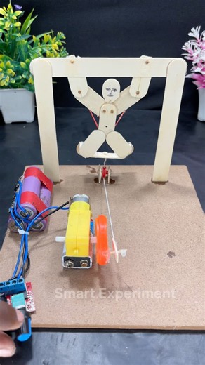 DIY Pull Up Man Model With dc motor #dcmotor #toys #diy #motor