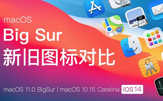 macOS Big Sur与Catalina以及iOS 14新旧图标对比 macOS 11.0