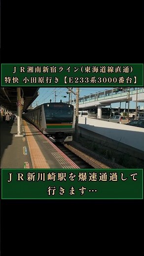 しびれる爆速通過…ＪＲ湘南新宿ライン(東海道線直通)特快小田原行き【E233系3000番台】