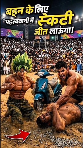 Goku Vs Scooty 🛵Emotional Brother-Sister Story ❤️ #goku #gokuverse #india #cycle #Scooty #shorts