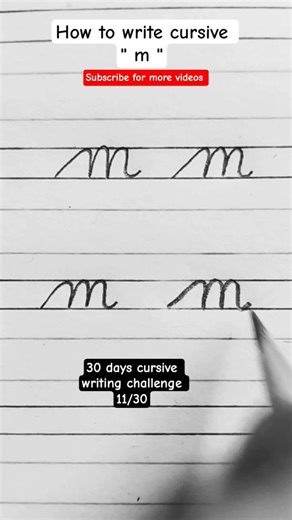 how to write cursive " m " | daily writing practice | #viral #kidslearning #calligraphy #writing