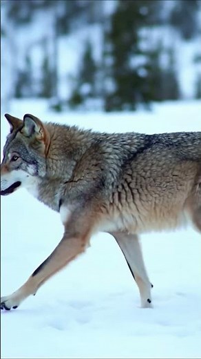 Winter Spirit Gray Wolf Running Free Across the Snowy Wild ❄️🐺 #GrayWolf #WinterWildlife #AIVideo