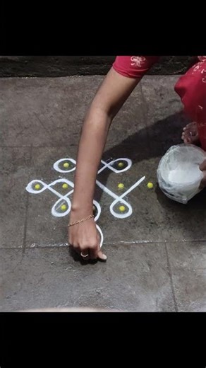 Day 1 | 5×1 Simple Sikku Kolam | 30 Days 30 Kolam Series | Easy Daily Pulli Kolam