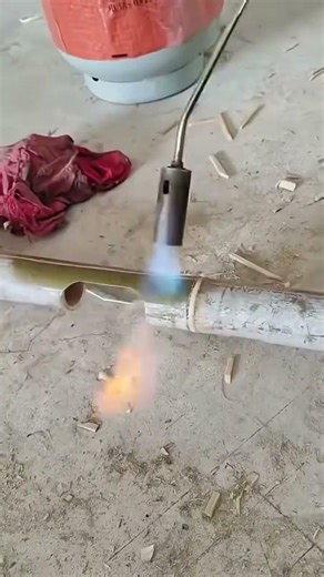 Heating bamboo for precise shaping process #shorts