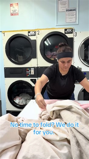 Still folding laundry at home? Drop it off and let us handle the folding for you. Clean, neat, and ready for pickup. #trinitywashlavanderia #laundrytok #timesaver #fyp #laundry