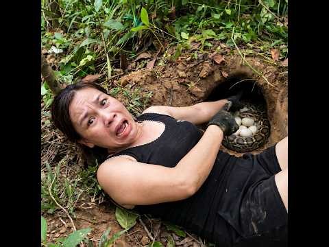 Beautiful Girl Stumbles Upon Giant Python Nest in the Forest 😱 | Terrifying Snake Encounter & Rescue