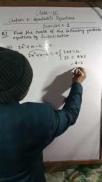 Class 10 Chapter 4 Quadratic Equations Exercise 4.2 Question 1(ii)#trending#viralvideo#maths#exams