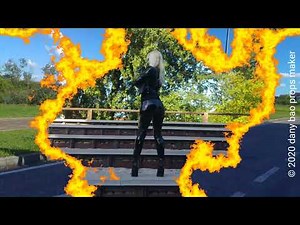 DANA LABO - shopping in pvc leggings and shiny Pleaser 6 inc model Devious boots high heels cm 15