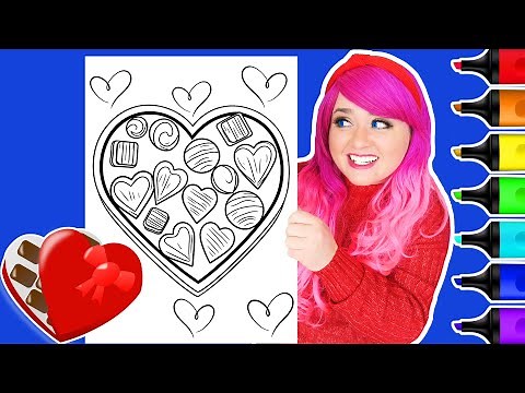Coloring Valentine's Day Box of Chocolates Coloring Page | Ohuhu Art Markers