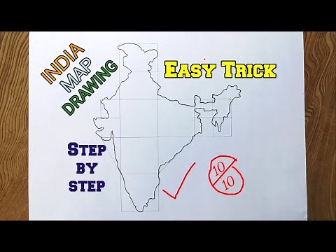 Easy way to draw India map/How to draw map of India.