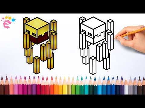 [Minecraft drawings] How to draw minecraft blaze - Easy step by step