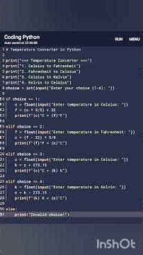 Temperature Converter in Python. #python #programming #coding #java #javascript #code #coder #pyp