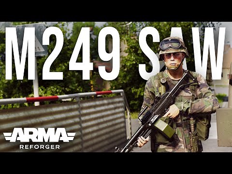 Using an M249 SAW to Clear Buildings in Arma Reforger