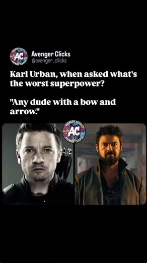 Karl Urban calls Hawkeye's power the worst in the MCU!🏹💀#Marvel #spiderman #avengers #marvelstudios