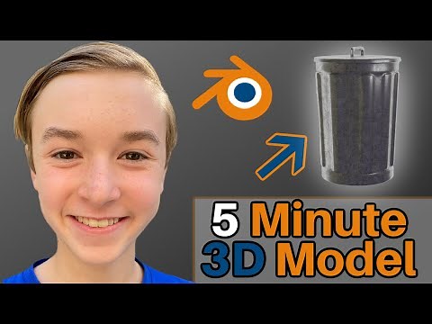 Blender Tutorial -- Trash Can! (Five Minute Model)