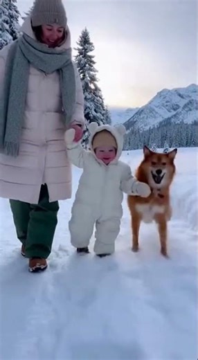 Adorable Baby Walks in the Snow with Mom ❄️ | Family Love 👶🤍