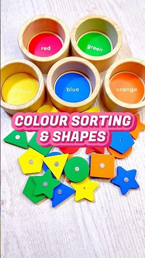 Colour Sorting and Shapes for Toddlers | Three Year Old Learning Videos #shorts
