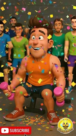 Leo vs tiny dumbbells 😂🎉 gym chaos unlocked