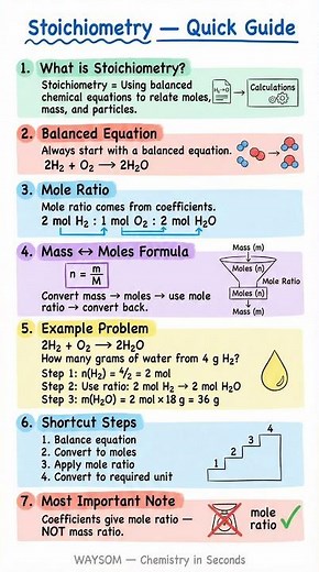 Stoichiometry Explained in 60 Seconds | Class 11 Chemistry | Easy Mole Ratio Method