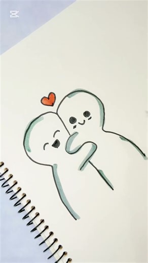 2 Best Friends Cute Drawing | Easy & Simple Art ✨