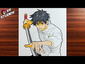 Easy Step by Step Color Drawing Tutorial | Yuta Okkotsu Drawing from Jujutsu Kaisen