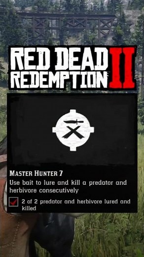 Use Bait To Lure And Kill A Predator & Herbivore Consecutively | MASTER HUNTER 7 TIPS! #RDR2 #Shorts
