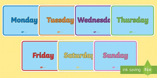 Days of the Week Display Poster Pack