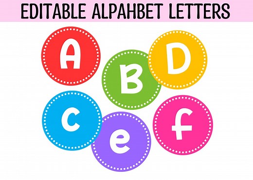 Printable Bright Alphabet Letters Posters, Round Flash Cards (PPTX) - Etsy