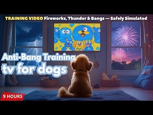 🎇 Help Your Dog Stay Calm | 8h Fireworks & Thunder Training Video for Anxious Dogs