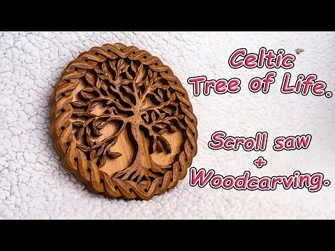 Celtic Tree of Life. Scroll Saw + Woodcarving demonstration.