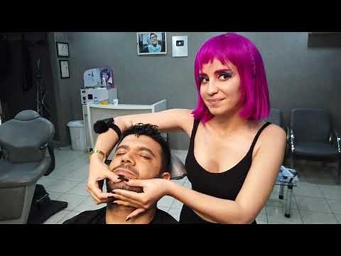 MEN'S HAIRDRESSER HALIL DEMIR ASMR MASSAGE FROM MARY TO BARBER HALIL AT THE BARBER SHOP