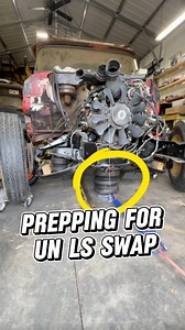 Preparing for the Un-LS swap. Using the 5 ton air spring jack, 50’...