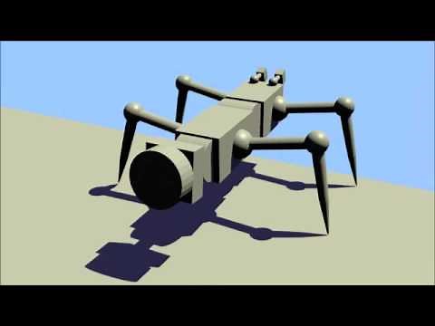 Blender Short (Very) Animation - 4 Legged Spider Robot Walking