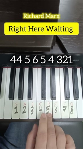تعليم بيانو بسهولة بالأرقام 🎹🎶 Right Here Waiting RICHARD MARX #piano #tutorial #pianolessons #love