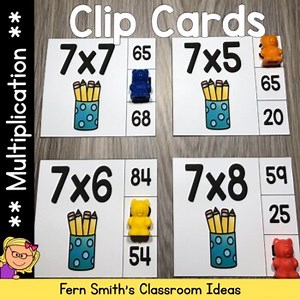Multiplication Clip Cards