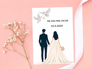 Personalized Wedding Card, Couple Invitation (digital PDF) - Etsy