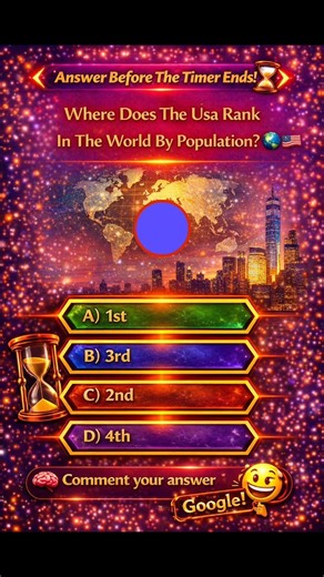 Can You Guess USA’s Population Rank In The World? 🤔 #shorts #usatrivia #quizshorts #usashorts