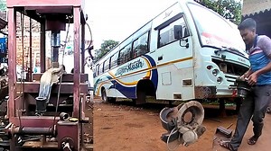 561K views · 2.4K reactions | Front axle bend removal of Eicher bus | KinPin(kingpin) assemble #video . . . . #truck #indiantruck #truckmechanic #eicher #eicherbus #indianbus #axle #axlebend #bendremoval #hydrolic #ibeambend #frontaxlebend #busaxlebend #repair #restoring #busrepair #kinpinfitting #wheelkinpin #assemble #axlekingpin #trending #viral #santoshpattimistry #mechanicguru | Mechanic Guru | Facebook