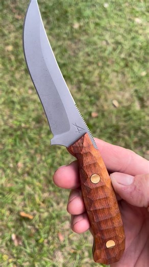 💀 Mini Banshee 💀 in sculpted ironwood and brass pins. This one spoken for, message here to start your build 🔪 | AllisonKnives