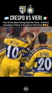 Brilliant Goals from Two of the Best - Crespo & Vieri for Parma & Inter! 😮‍💨😍🔥💛💙🖤🇦🇷🇮🇹 Who were your favourite Serie A Strikers back in the day? 😍 💭 | Footballing Gods