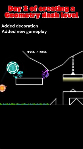 Day 2 of creating a Geometry Dash level #geometrydash #create #gaming #fyp #youtubeshorts #level