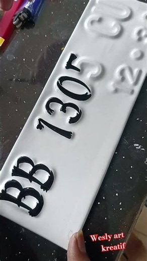 This is a painting custom motorcycle license plate... . #calligraphylattering #art