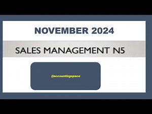 SALES MANAGEMENT N5 NOVEMBER 2024 SALES PROCESS