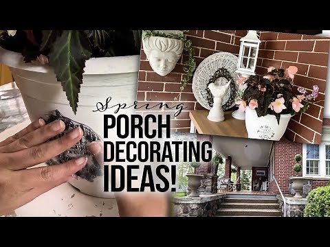 Front Porch Makeover (French Country Vintage) Thrifty Porch Decorating Ideas + Flower Pot Projects!